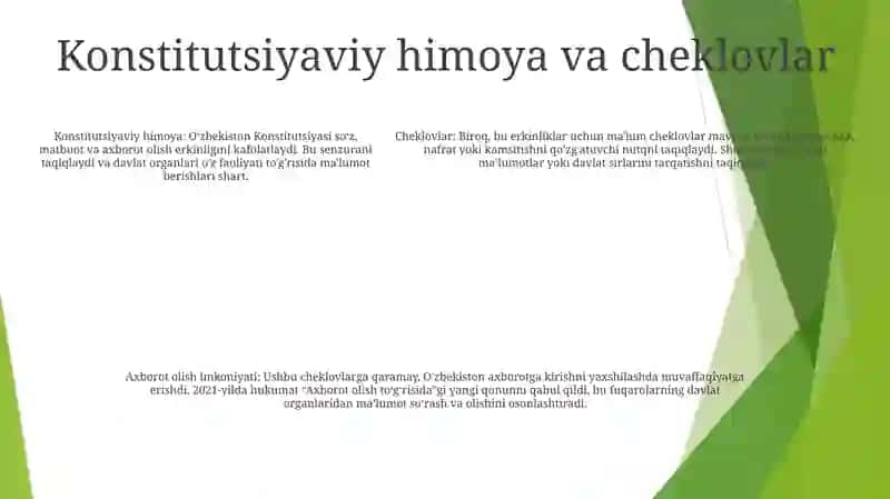 Matbuotda SoʻZ Va Axborot Olish Erkinligi 4