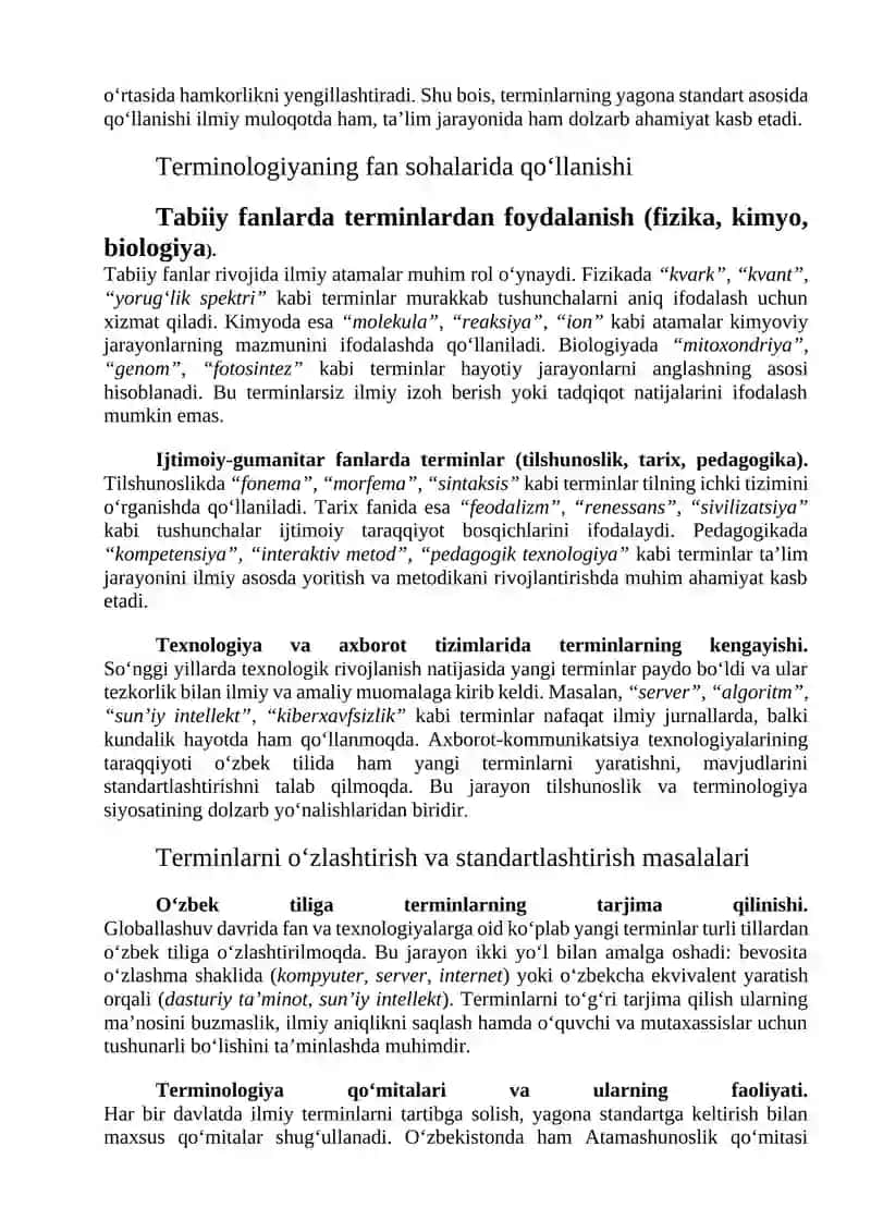 Ilmiy atamalar (terminlar)dan foydalanish 4