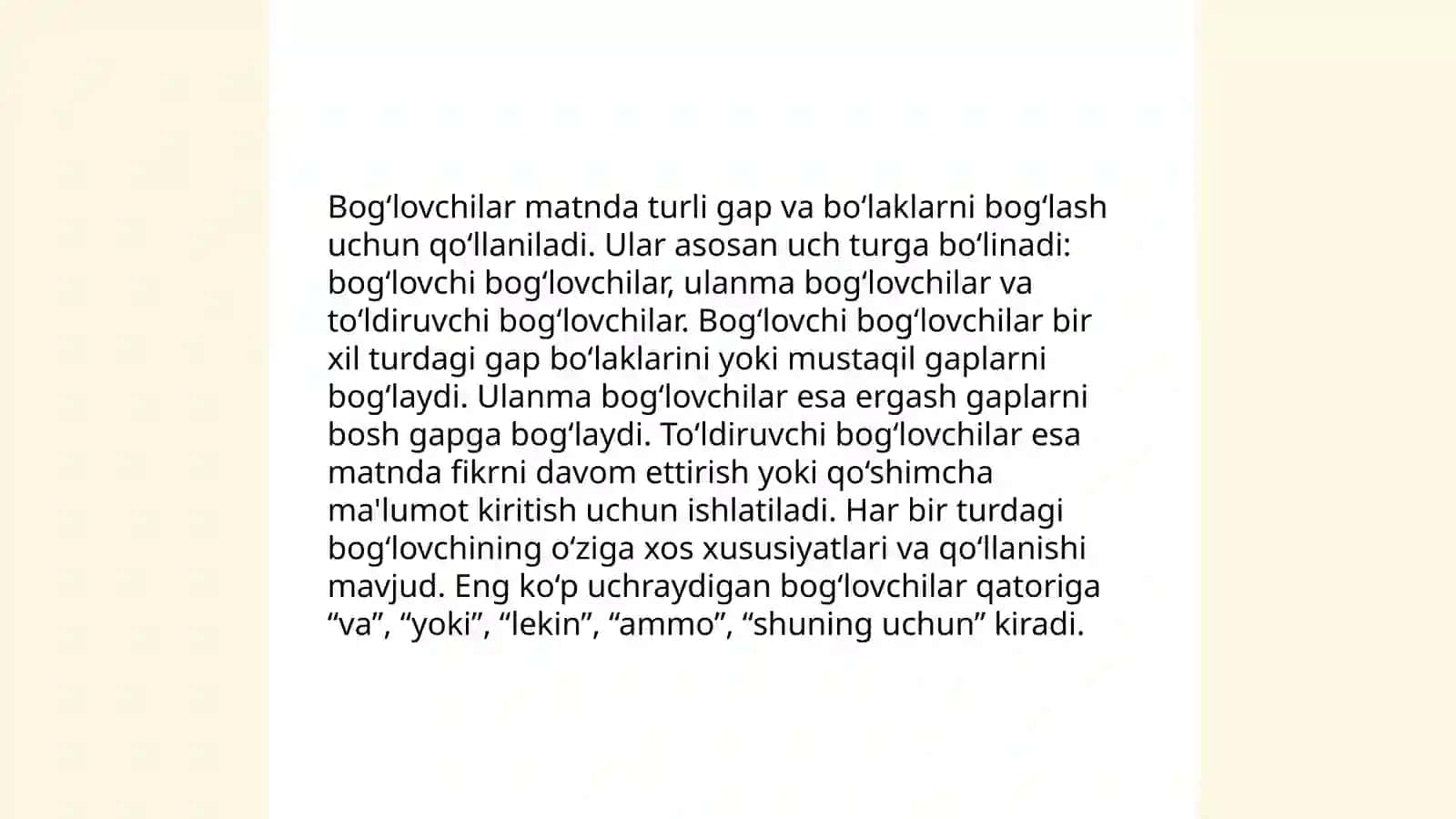 Ko'makchi so'zlar va ularning turlari 4