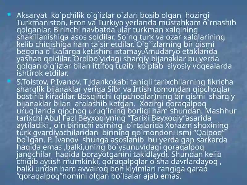 Qoraqalpoq xalqining etnografiyasi, etnogeneziva etnik tarixi 4