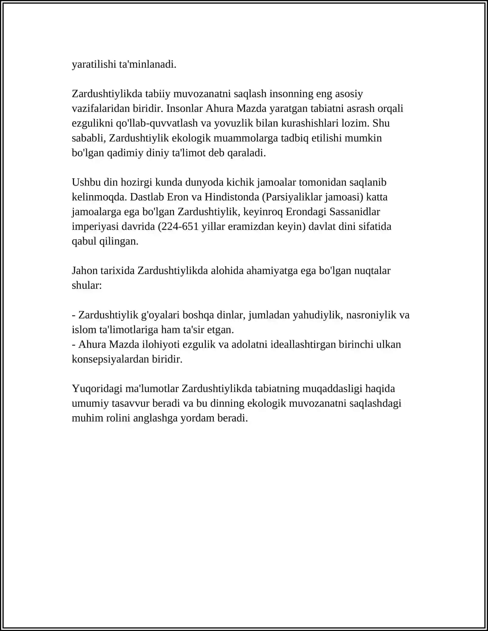 ZARDUSHTIYLIKDA TABIATNING ULUG’LANISHI 4