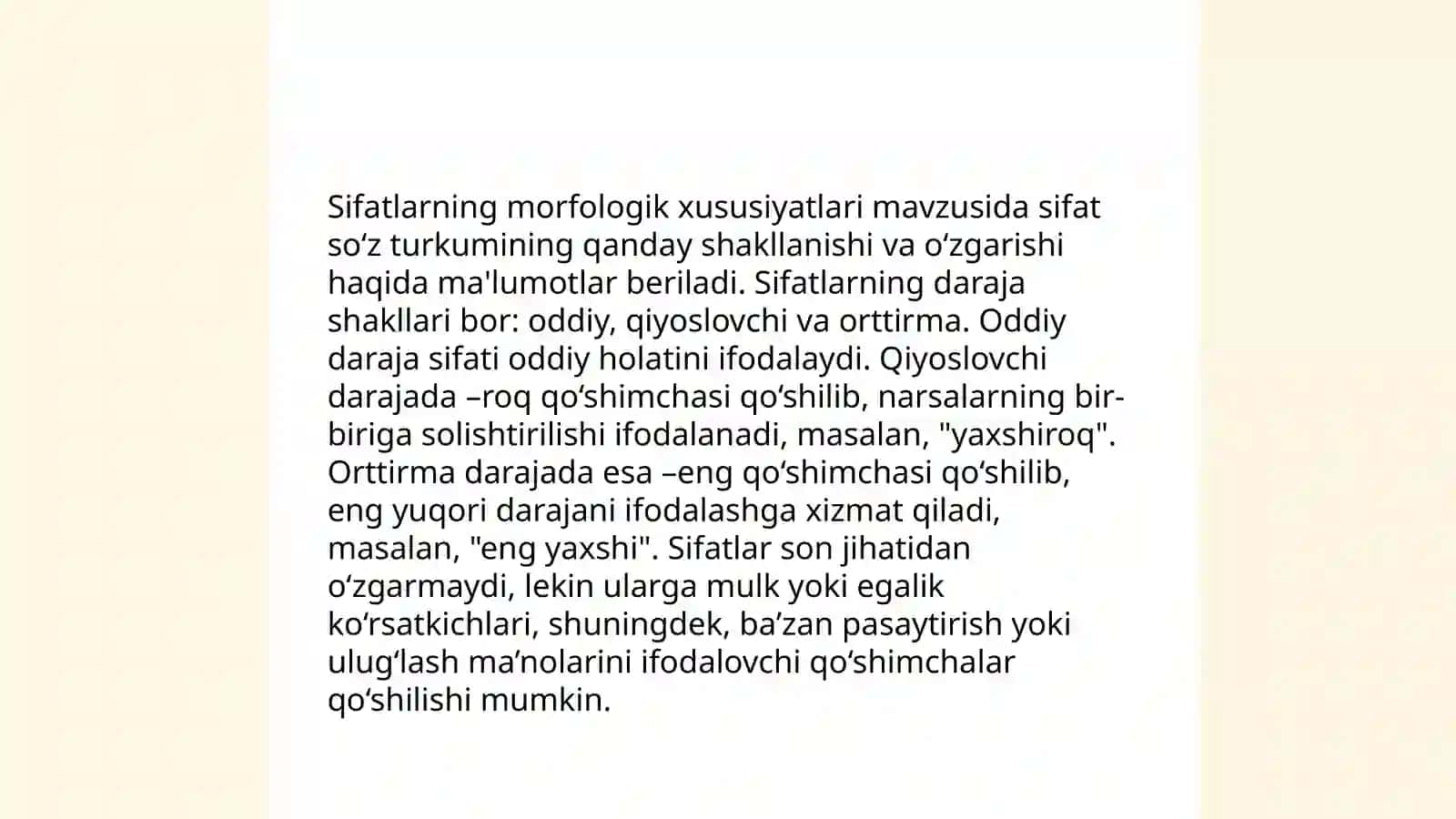 Sifat so’z turkumlari 4