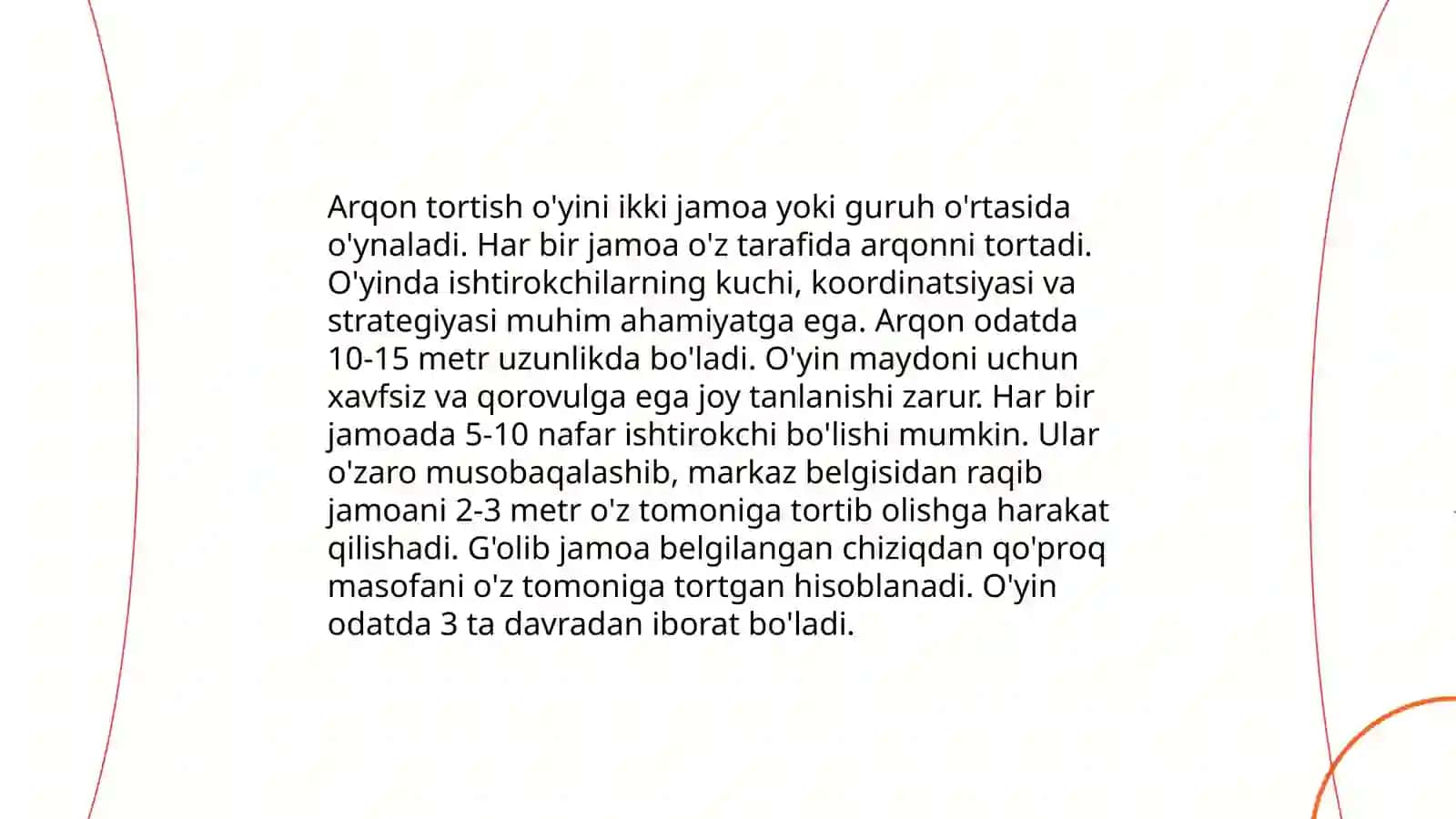 Arqon tortish milliy óyini 4