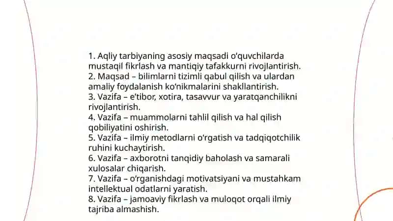 Oʻquvchilarning aqliy tarbiyasi 4