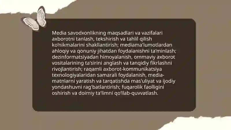 Media savodxonlik va axborot madaniyatining mazmun mohiyati 4