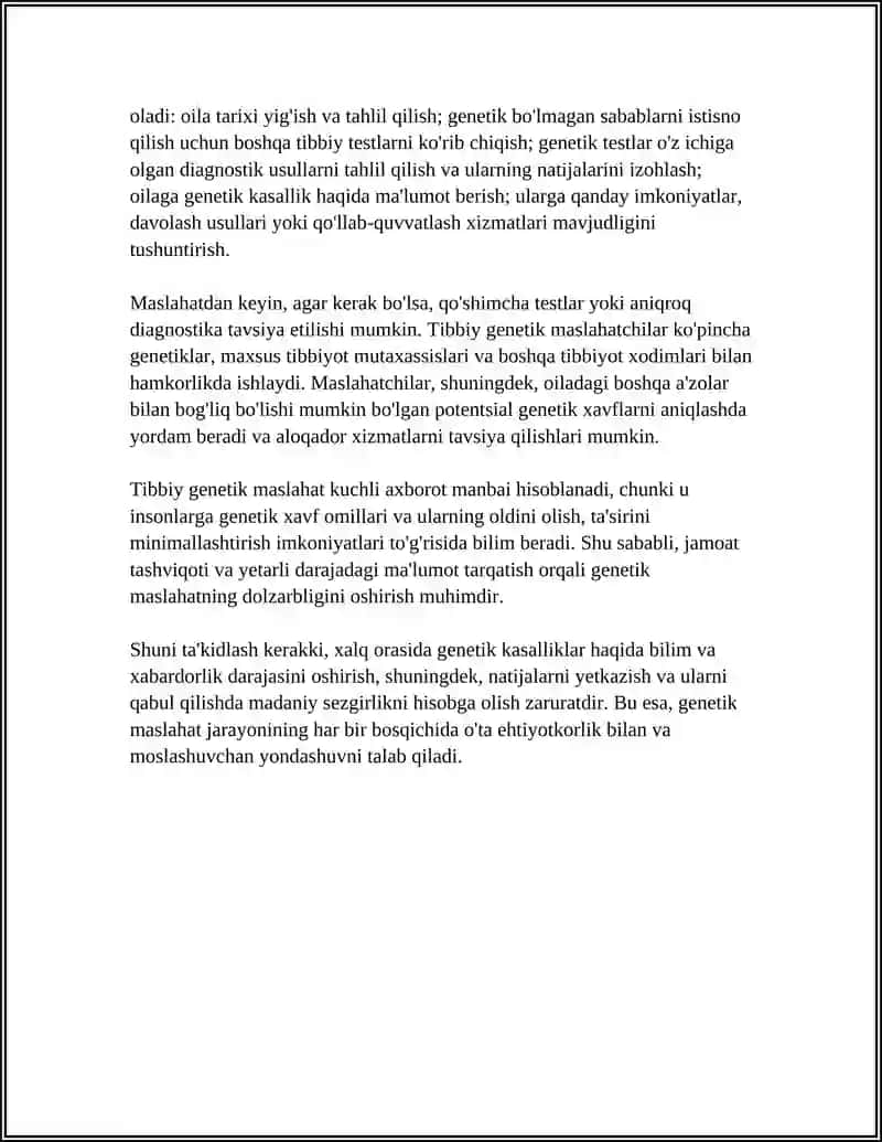 Tibbiy genetik maslahat 4
