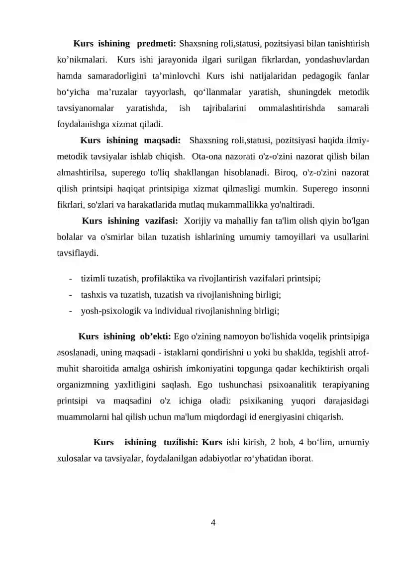 “UMUMIY PSIXOLOGIYA ” KURS ISHI 4