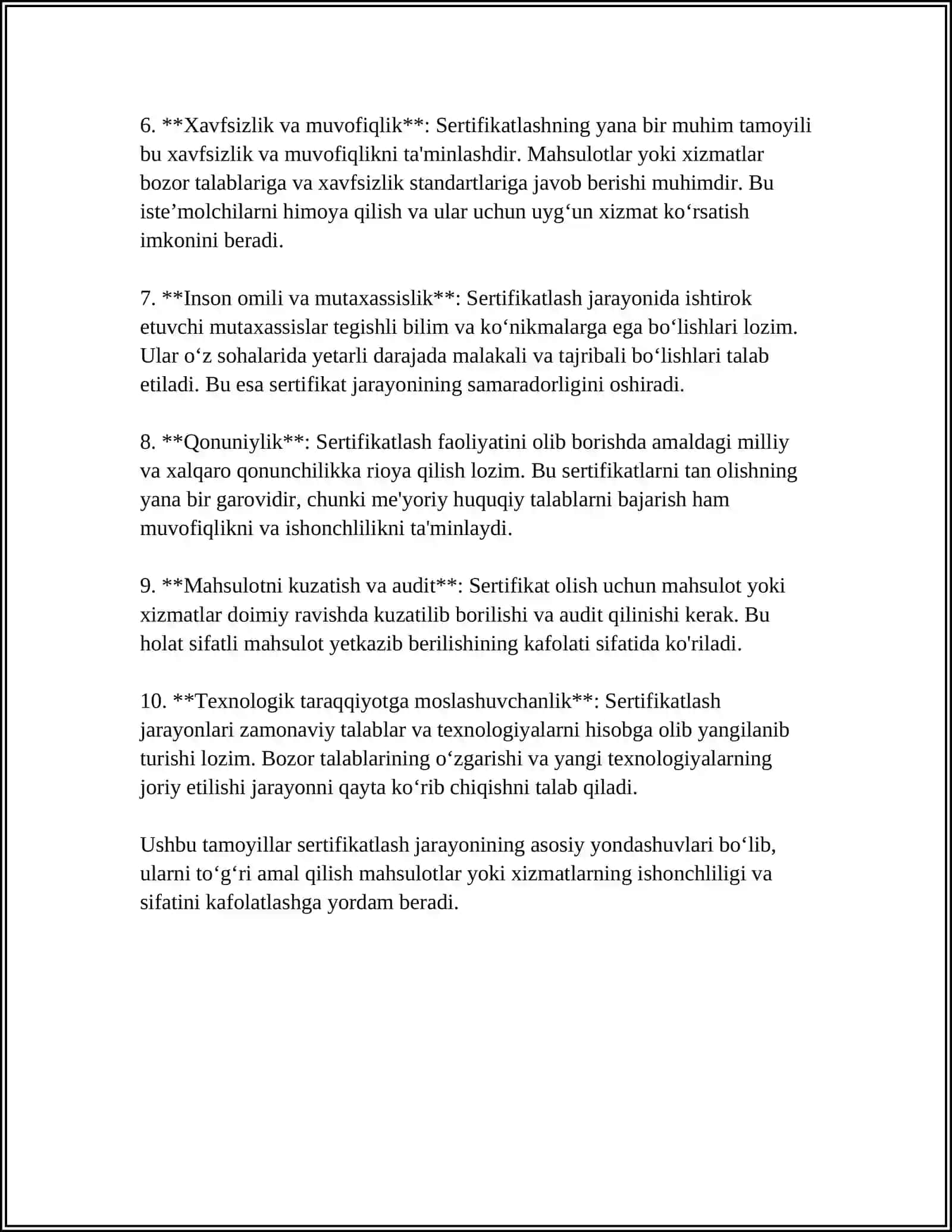 MAHSULOT VA XIZMATLARNI SERTIFIKATLASH 4