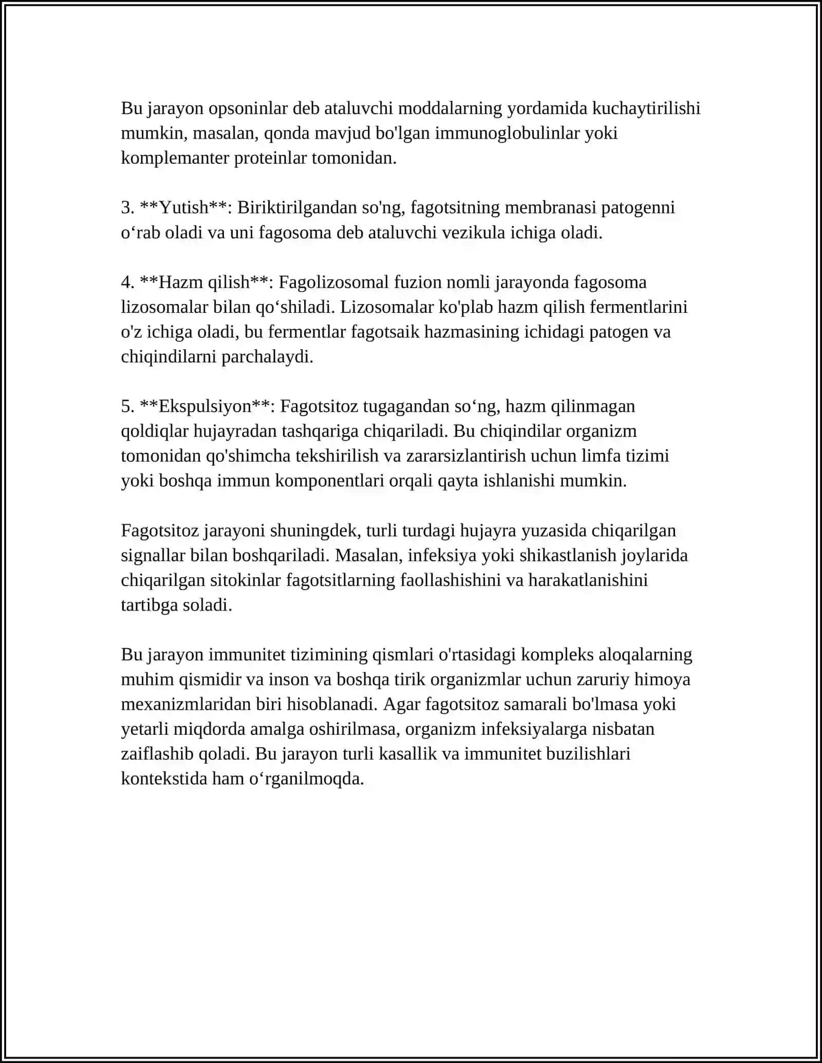 LEYKOSITLARNING FAGOTSITOZ JARAYONIDAGI AHAMIYATI 4