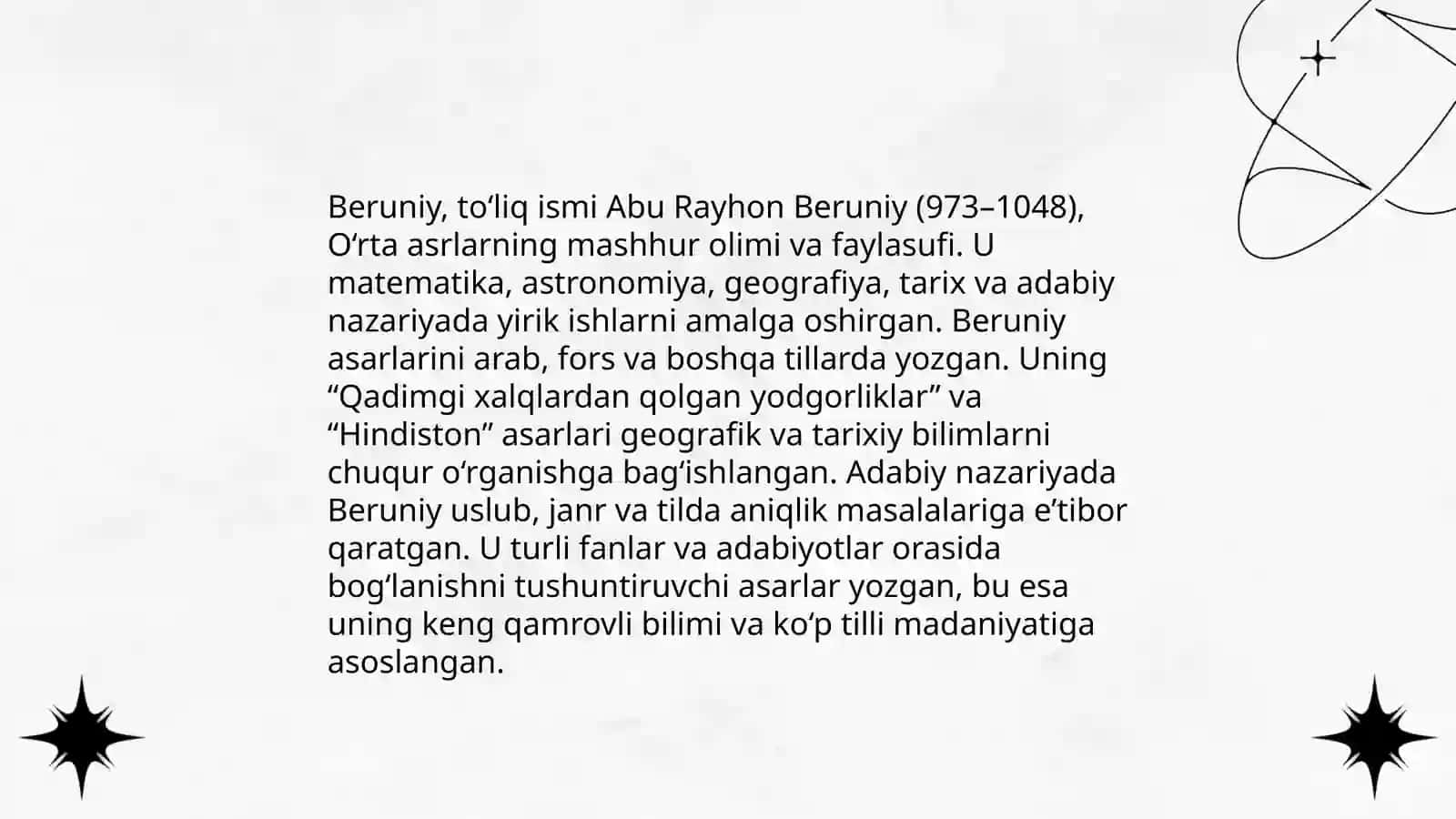 Forobiy va Beruniyning adabiy nazariy qarashlari 4
