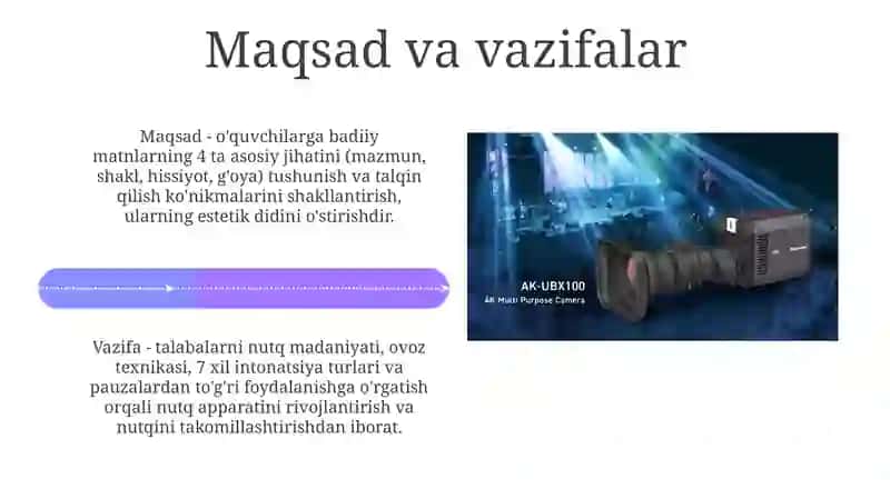 Ifodali o’qish fanining maqsad va vazifalari 4