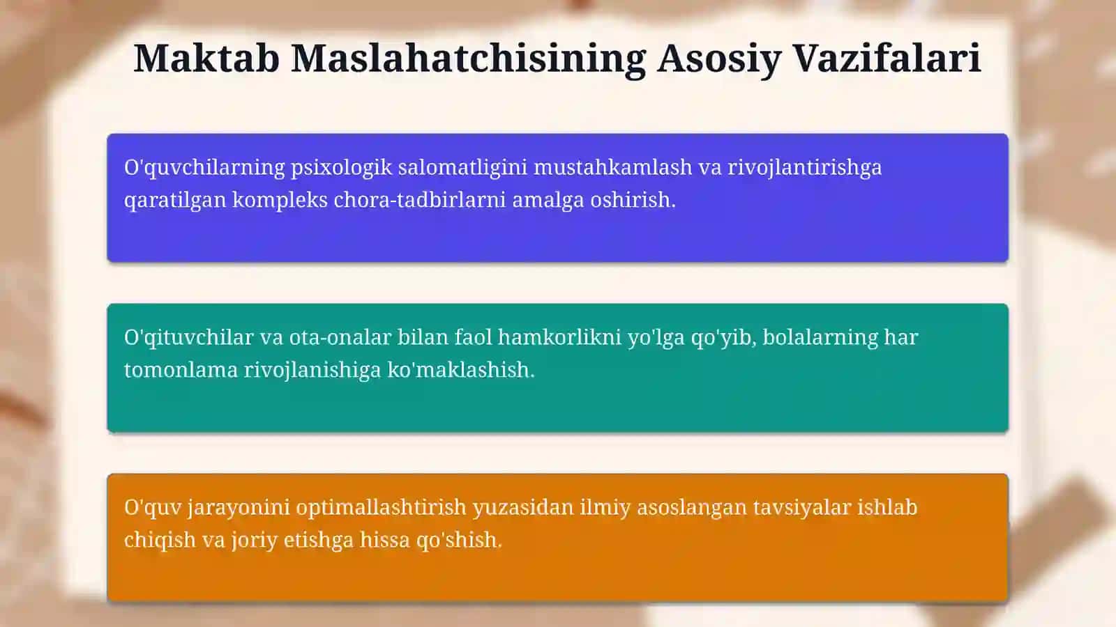 Maktab maslahatchisining vazifalari,maqsadi ,yillik ish reja 4