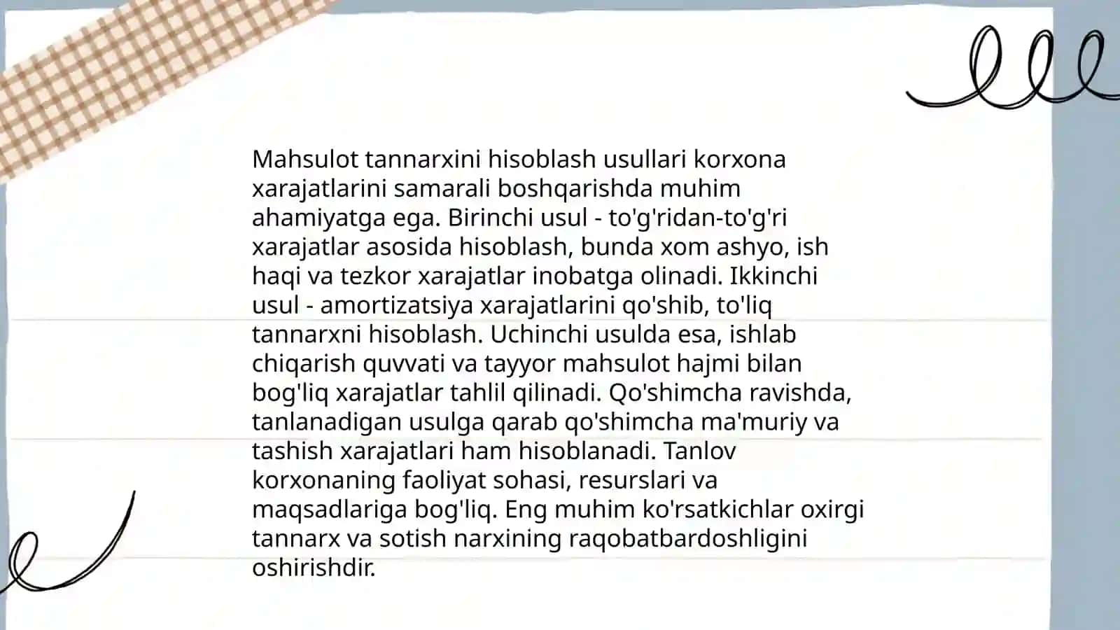 Tannarxni rejalashtirish 4