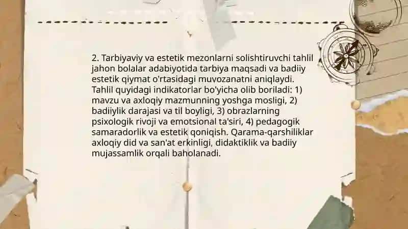 Jahon bolalar adabiyoti tahlili masalasi 4