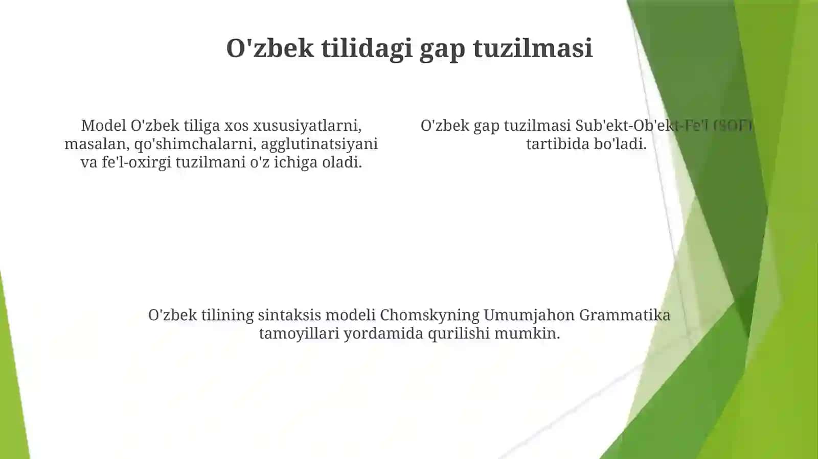 NoamChomskiystrukturasigaasoslanganO'zbektiliningsintaktikmodeliniyaratish 4