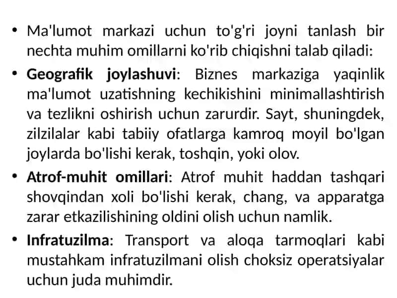 Data Centre (Ma'lumotlar markazi) tarmoqlari 4