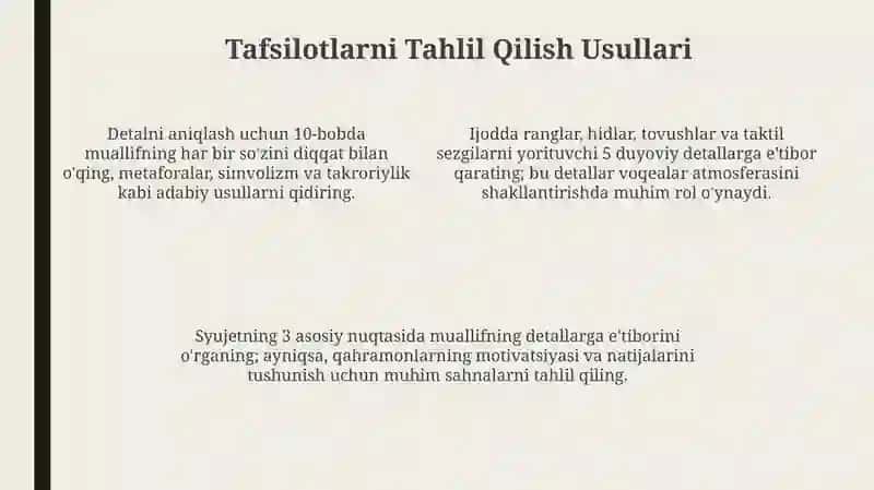 Asarda Tafsilotning O'rni 4