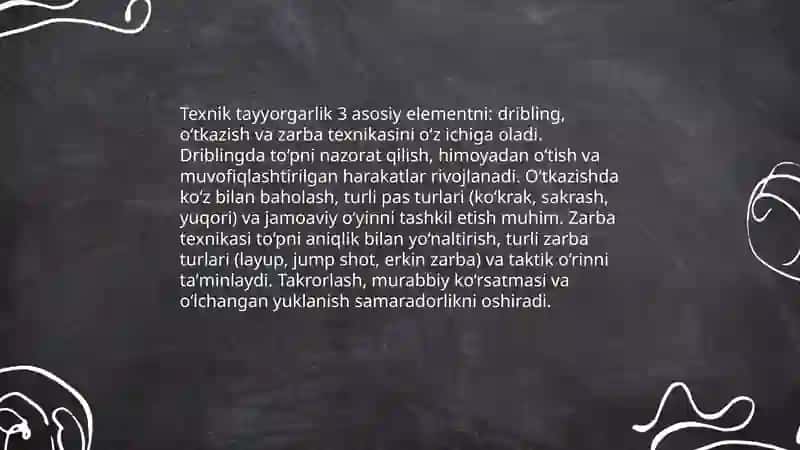 Jismoniy va texnik tayyorgarlik basketbolda 4