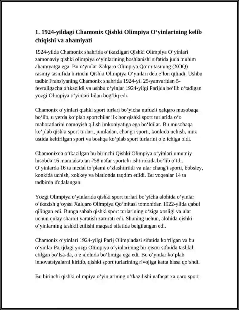 QISHKI OLIMPIYA OʻYINLARI (1924- HOZIRGI DAVRGACHA) 4