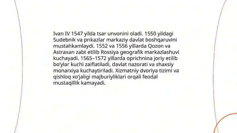 Rossiyada absolyutizmning shakllanishi 4