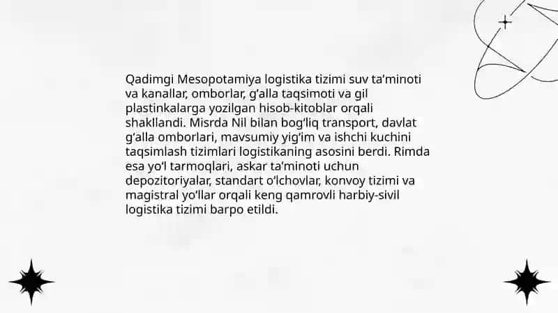 Logistikaning paydo boʻlishi 4