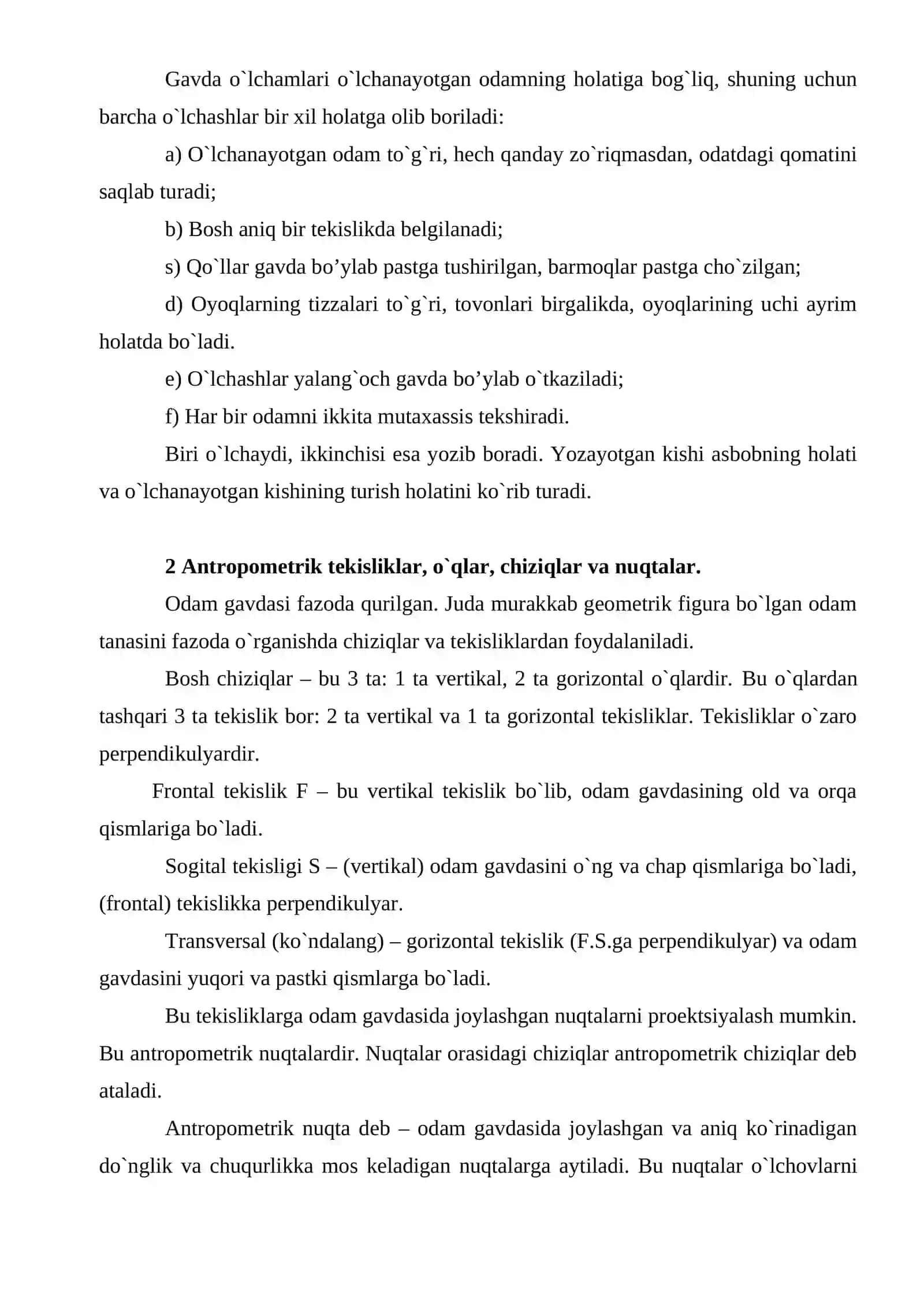 Gavdaning antropometrik chiziqlari va nuqtalari 4