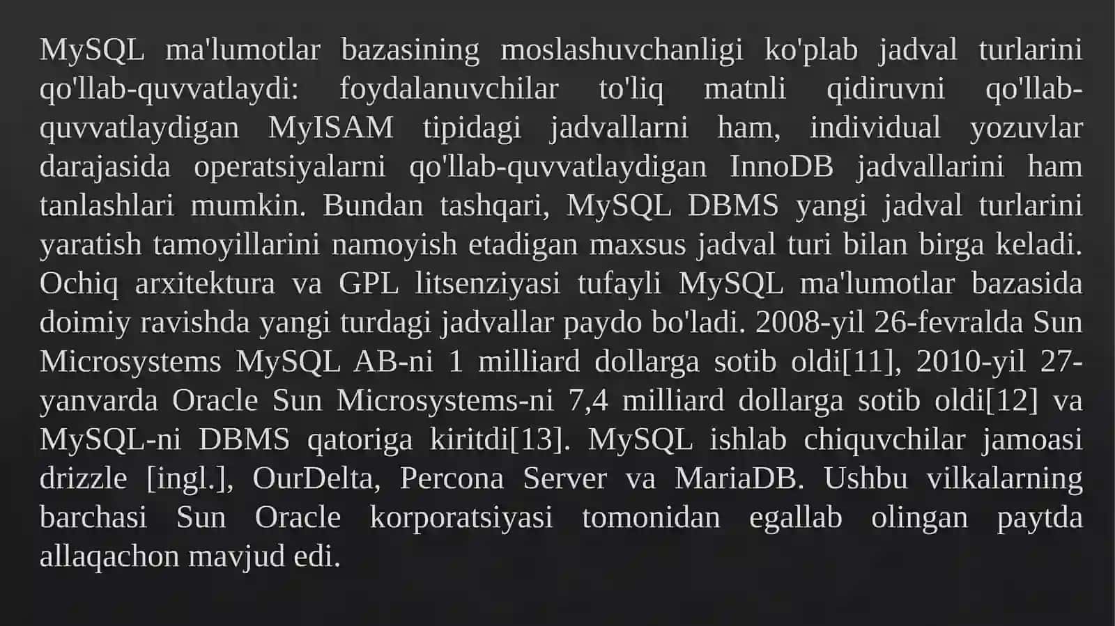 Python dasturlash tilida ma’lumotlar bazasi MySQL. Dasturlashda ma’lumotlar bazalari bilan ishlashning ahamiyati 4