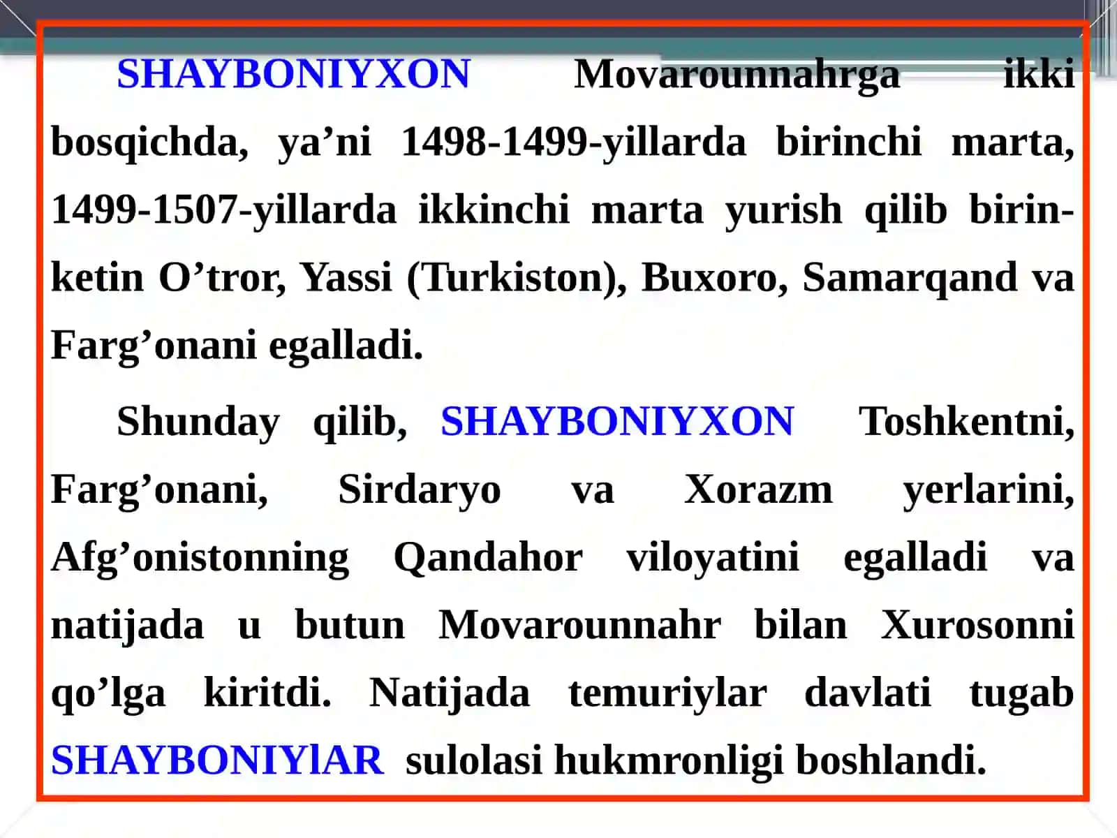 Turkistoning xonliklarga bo'linib ketishi, sabablari va oqibatlari 4