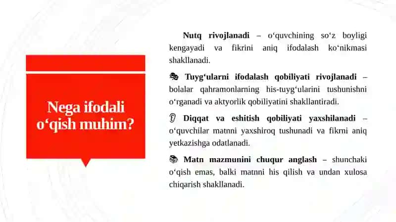 Ifodali O'qishga O'rgatish 4