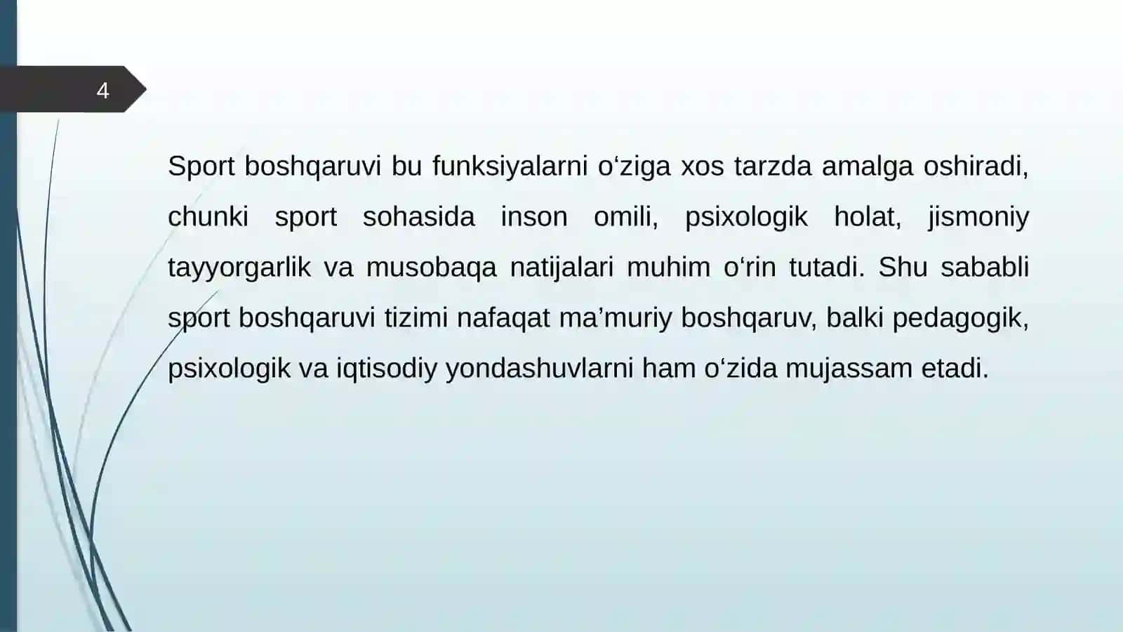 Jismoniy tarbiya va sportni boshqarish tizimlari 4