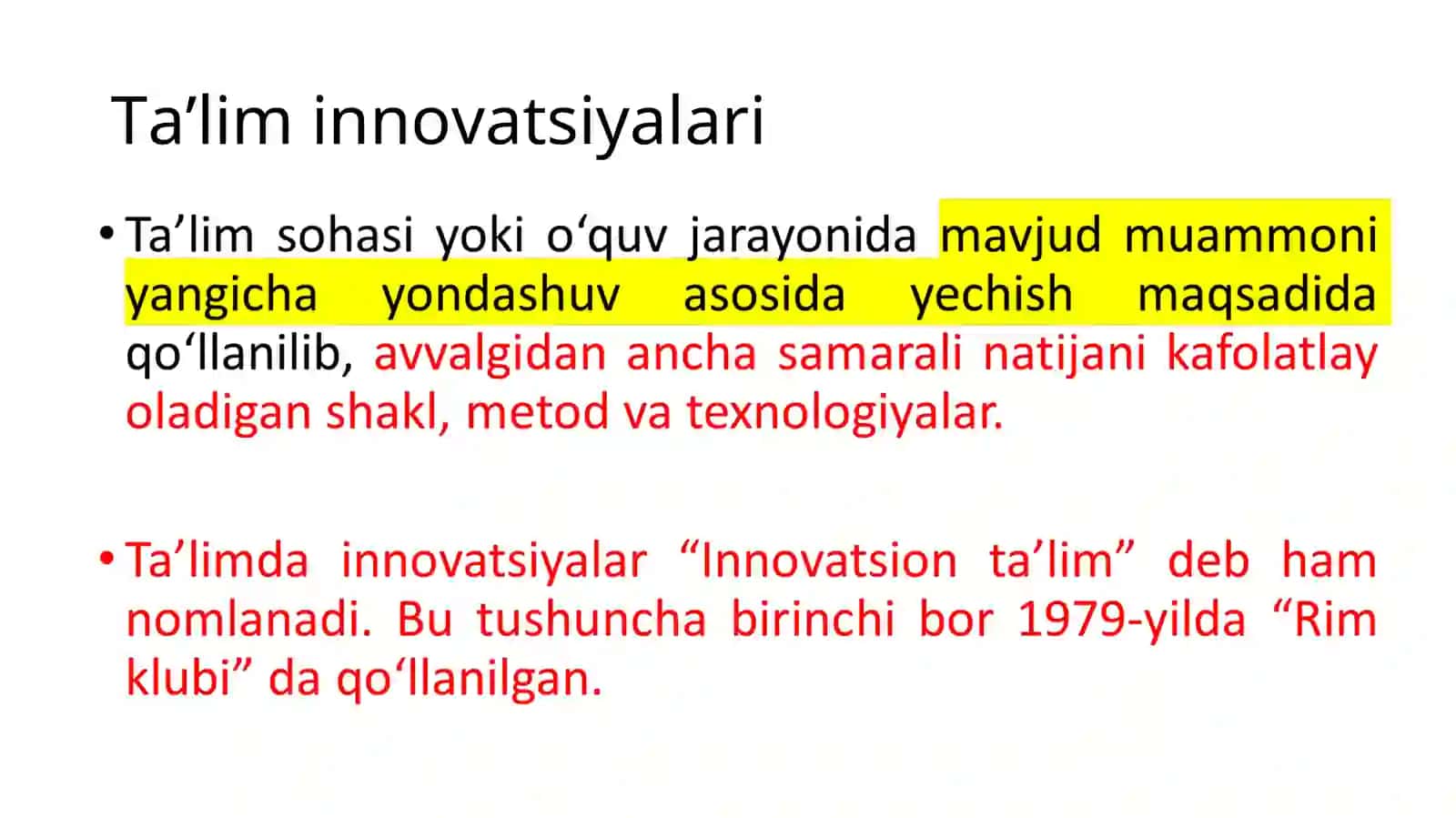 Tarbiya fanini o‘qitish innovatsiyalari 4
