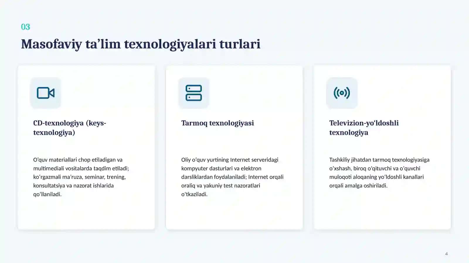Masofaviy ta’lim tizimi 4