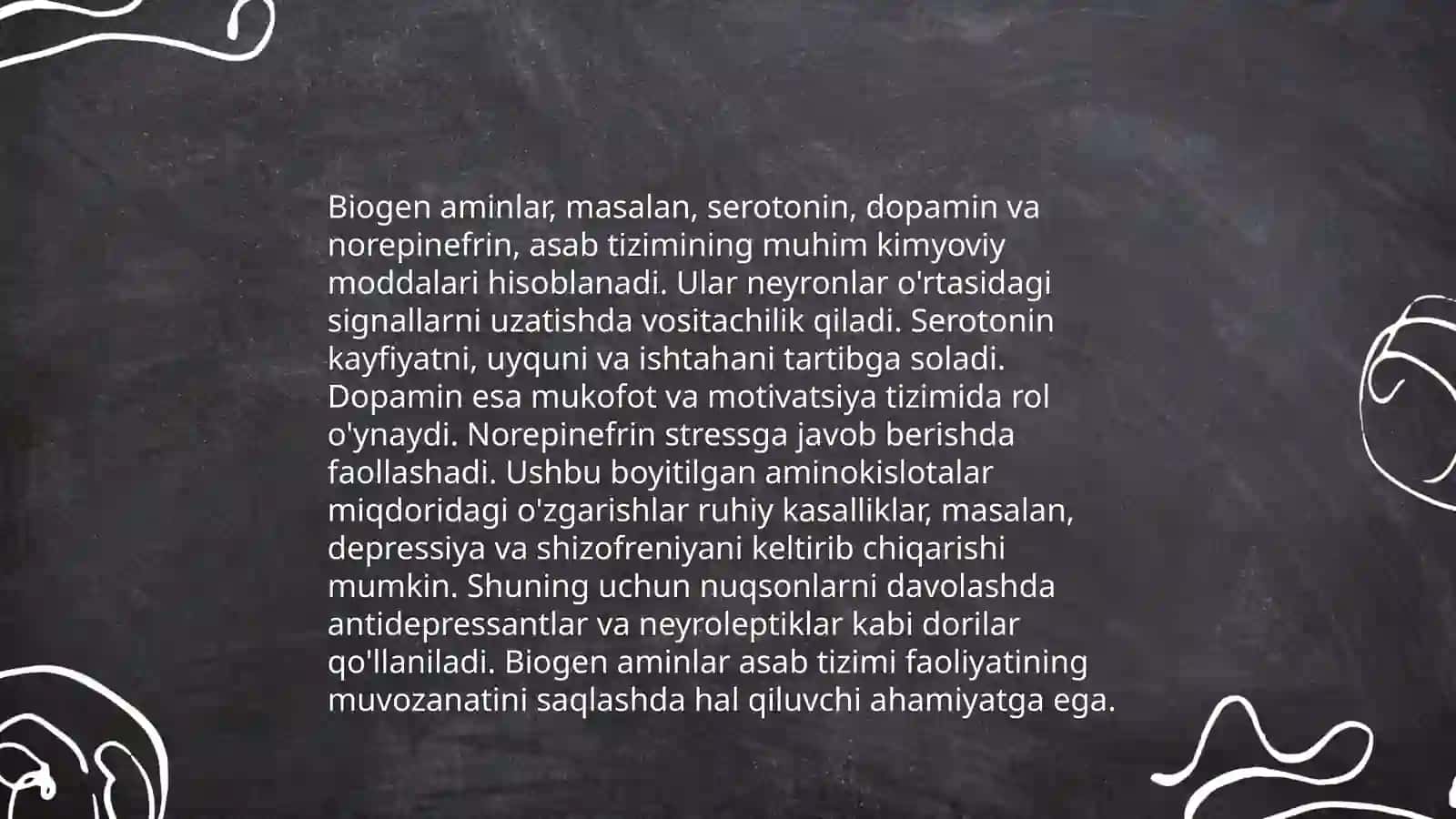 Biogen aminlarning funksiyalari 4