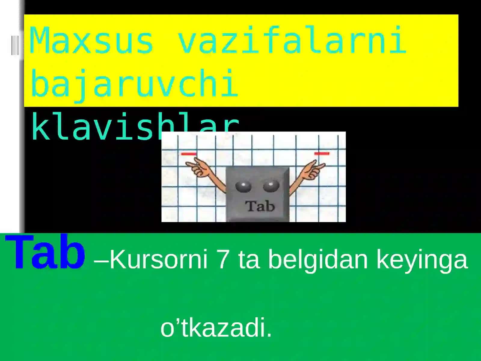 Klaviatura bilan ishlashni o’rganish 4