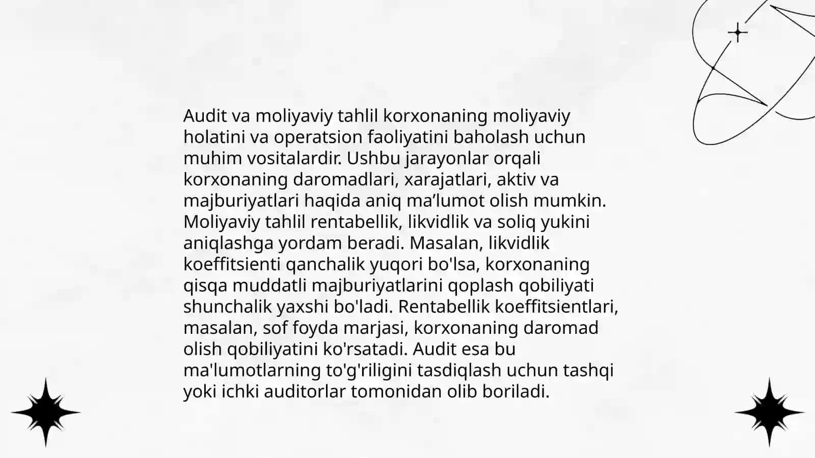 Boshqa tarmoqlarda audit fanining boshqa fanlar bilan o’zaro bog’liqligi 4