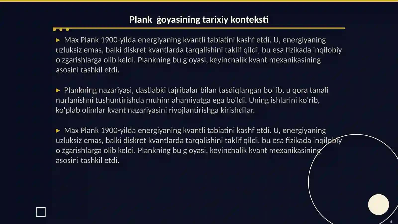 Plank ģoyasi Eynshteyning kavant nazaryasi 4