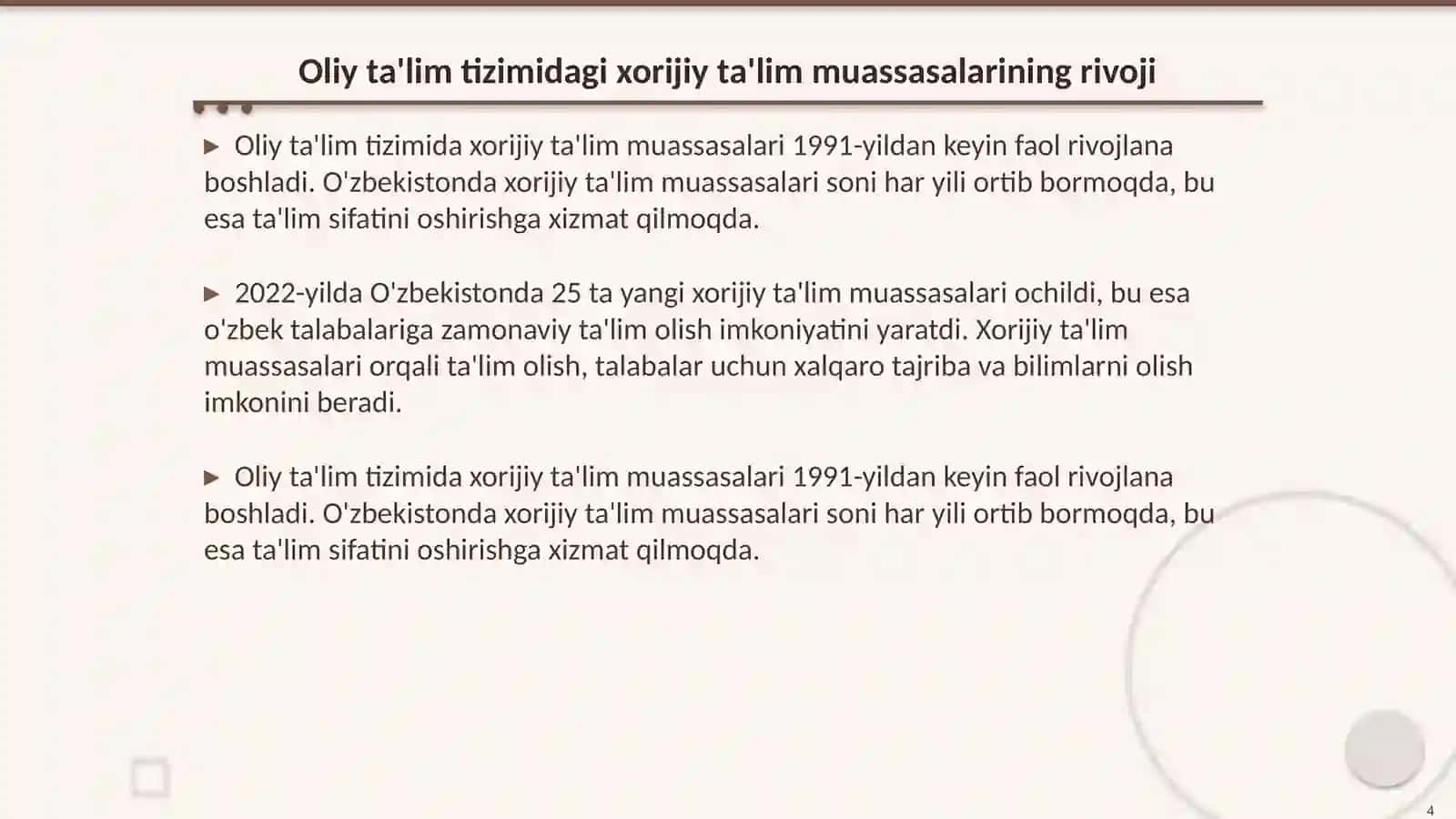 Xorijiy ta'lim muassasalari va ularning turlari 4