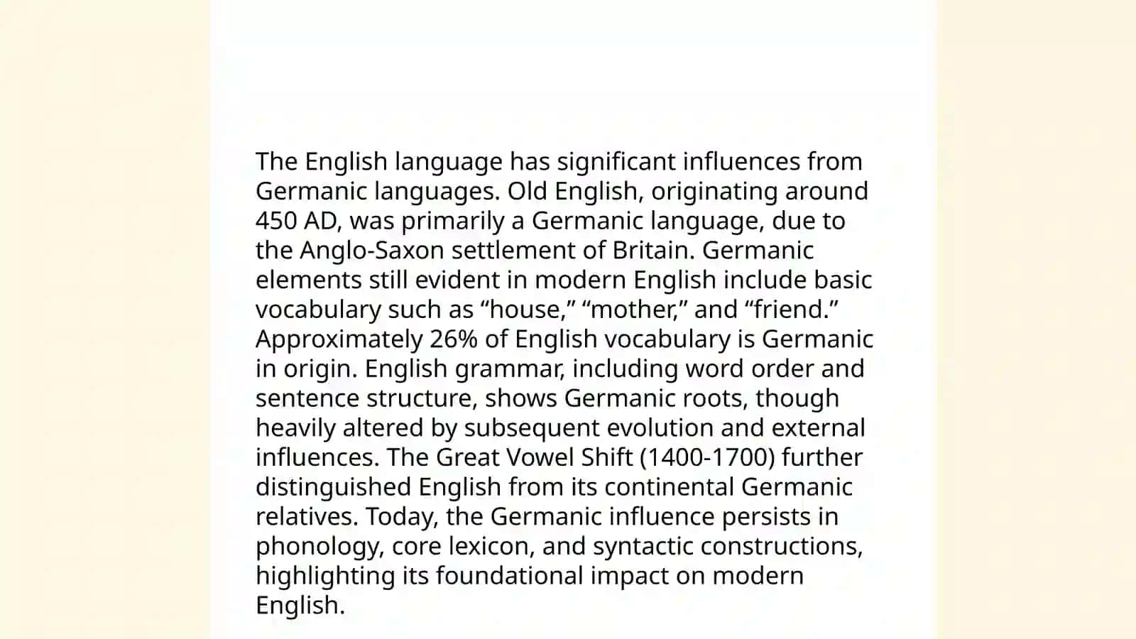 Etymological classifications of language vocabulary 4