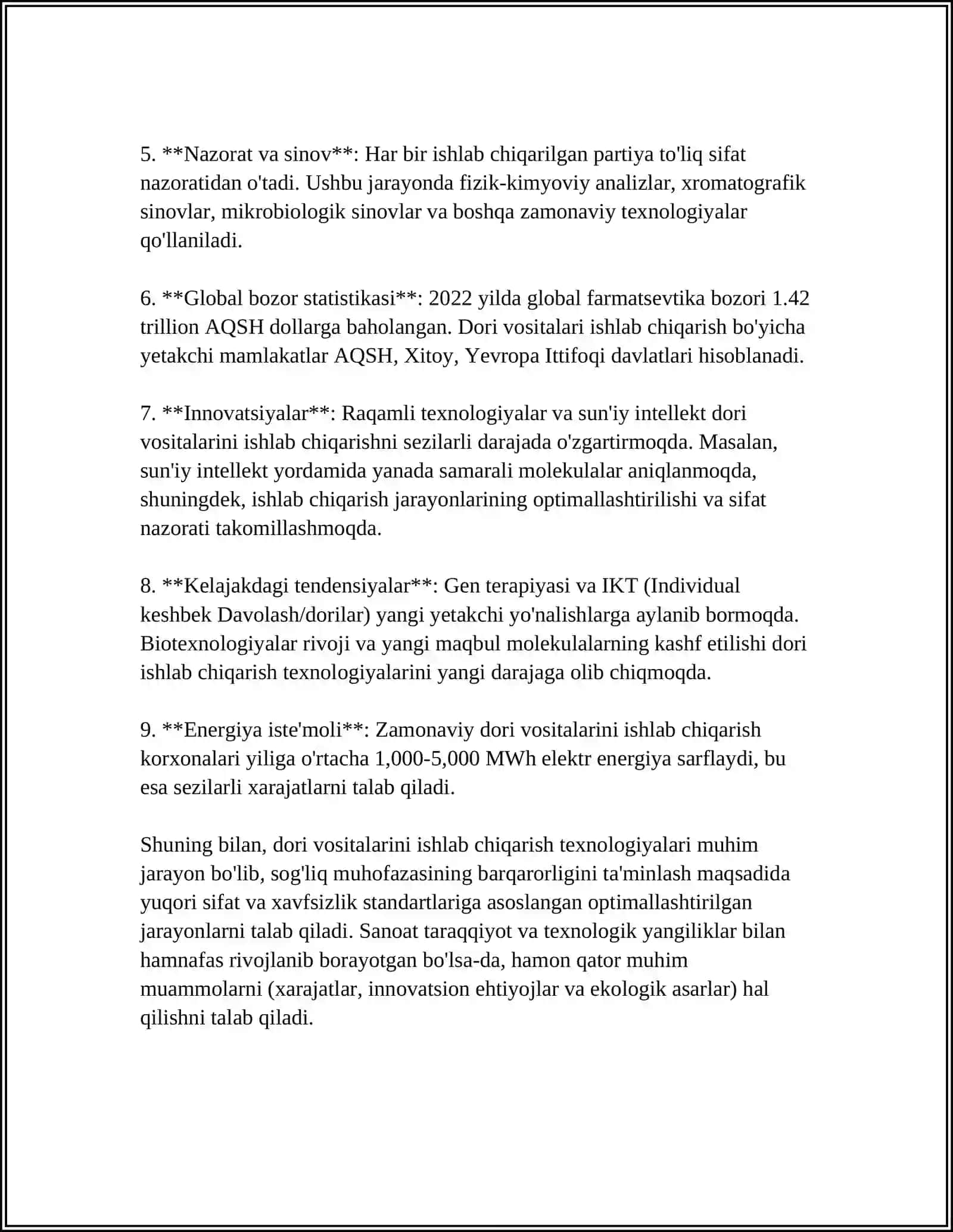 DORI VOSITALARI,TIBBIY BUYUMLAR VA FARMATSEVTIK TOVAR ISHLAB CHIQARISH 4