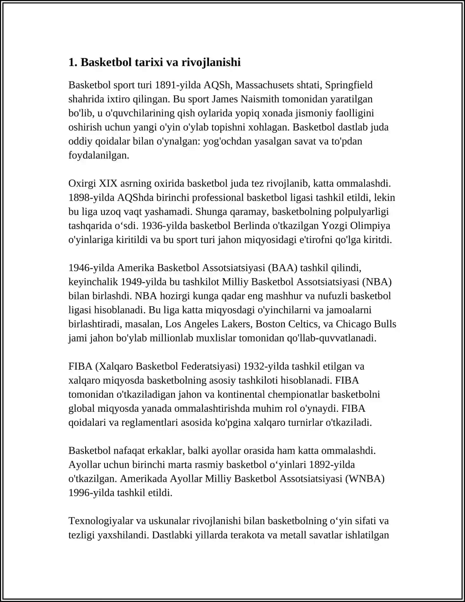 BASKETBOL SPORT OʻYINLARI HAQIDA 4