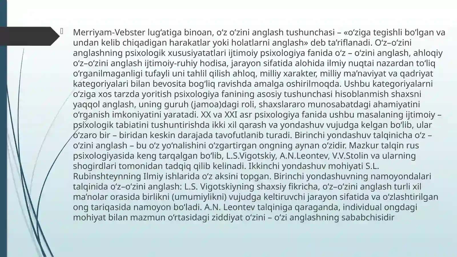 Shaxsning o‘z-o‘zini anglash va men konseptsiyasi 4
