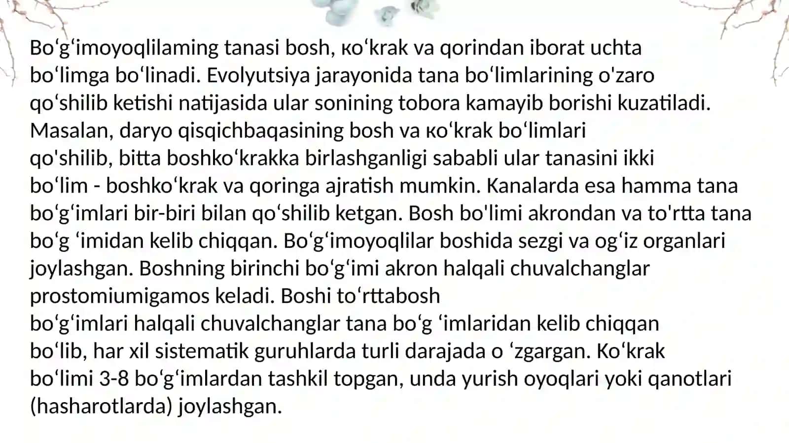 Bo'g'imoyoqlilarning kekibchiqish sabablari 4