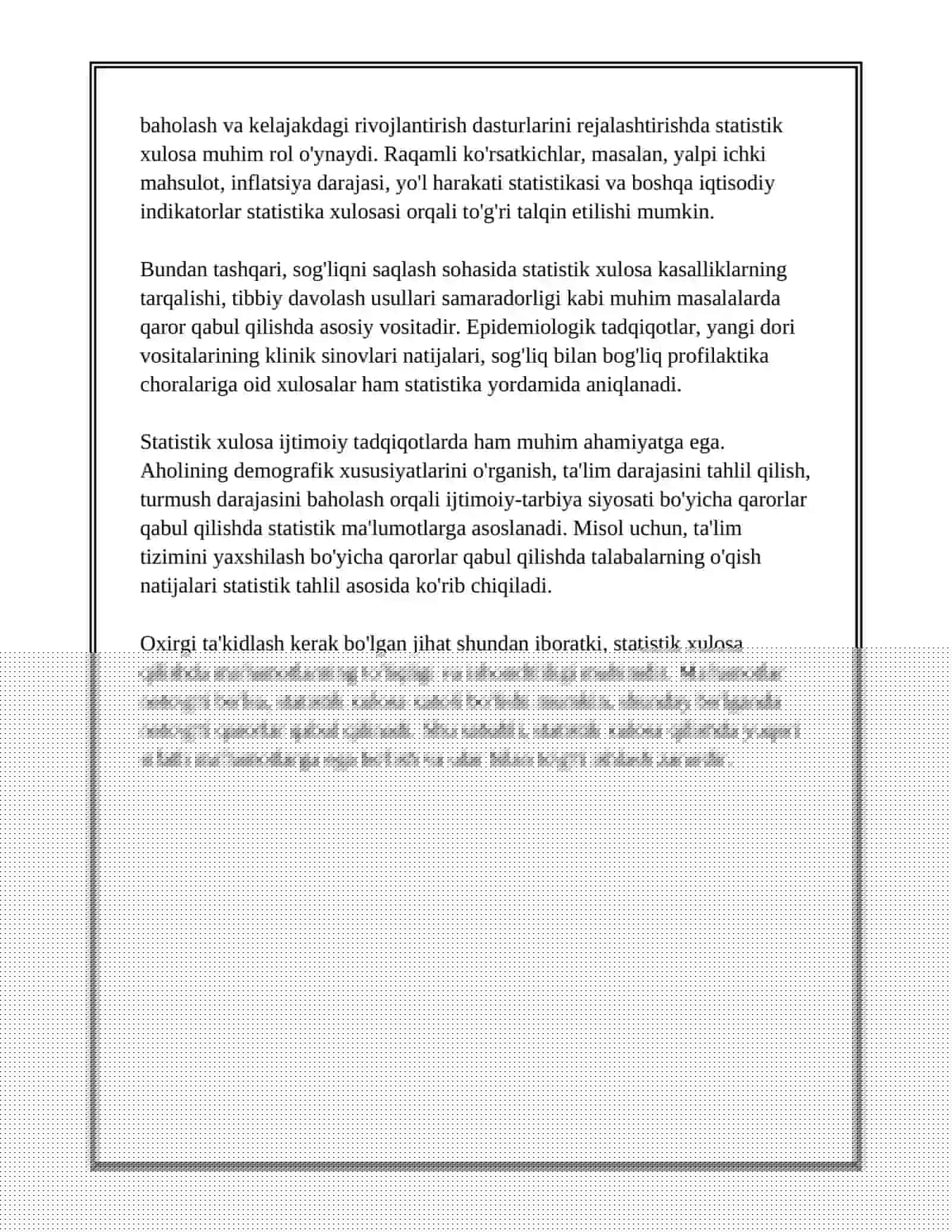 STATISKA XULOSA 4