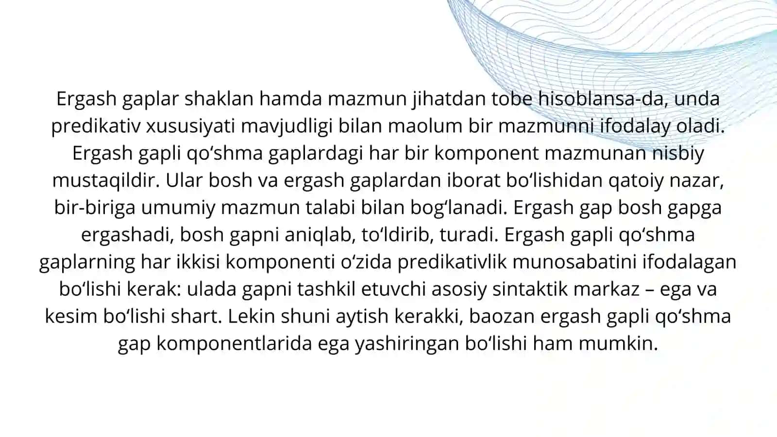 TOBE TARKIBLI QO’SHMA GAPLAR 4