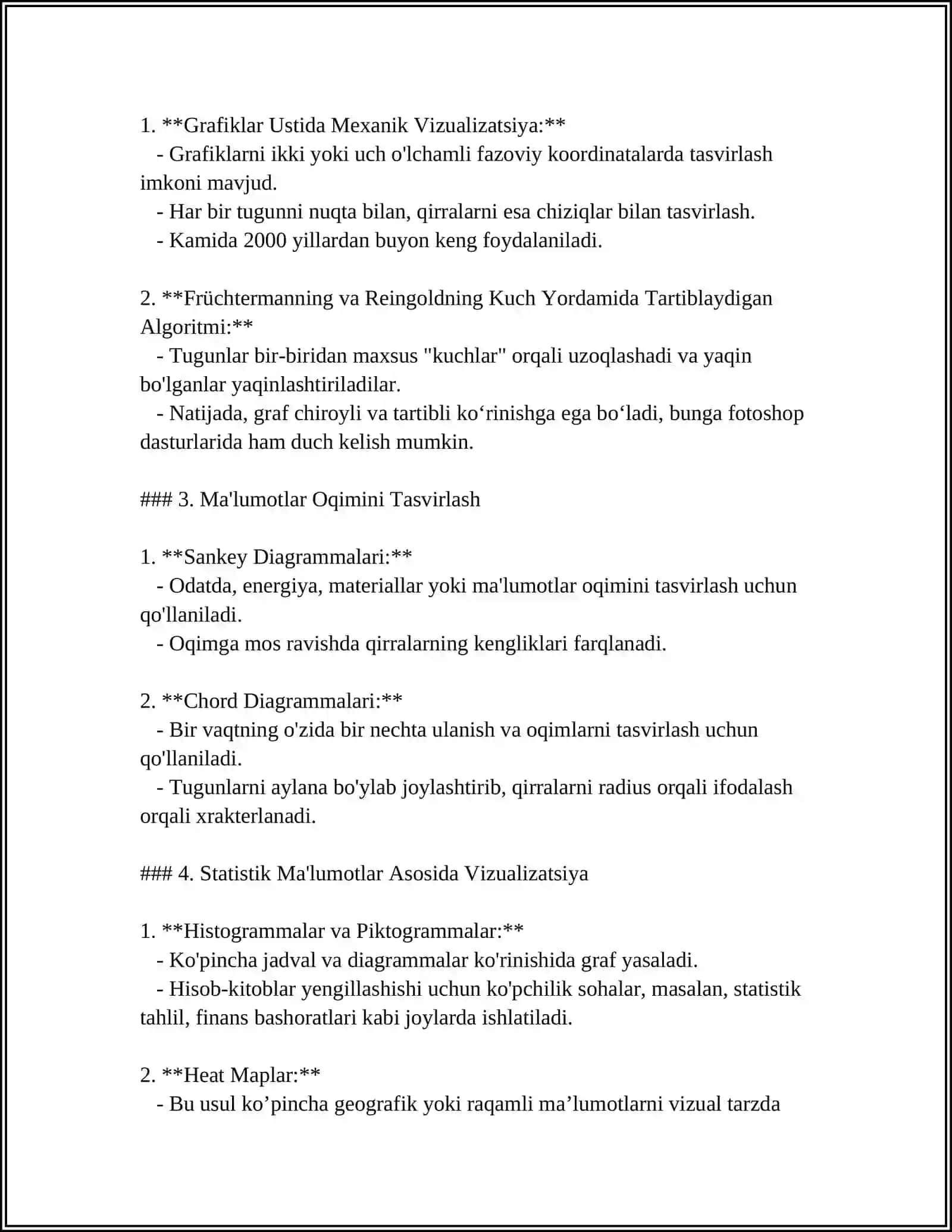 GRAFLARNI TASVIRLASH USULLARI: MUNOSABATLAR MATRITSASI 4