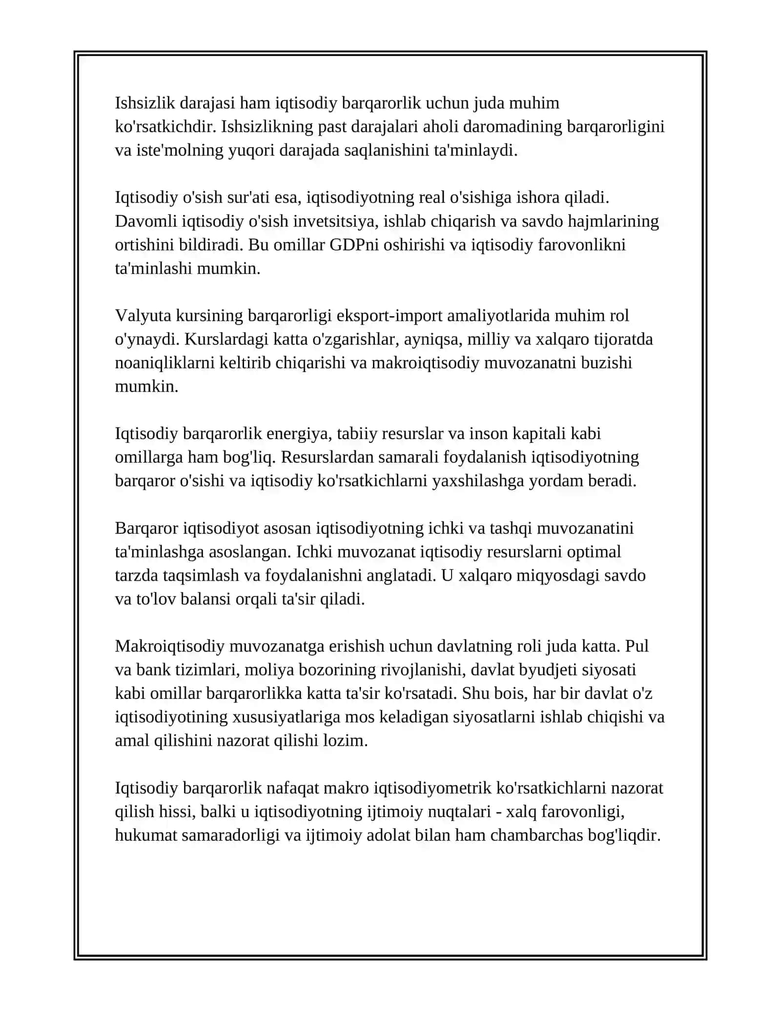 IQTISODIY BARQARORLIK VA MAKROIQTISODIY MUVOZANAT MEZONLARI 4