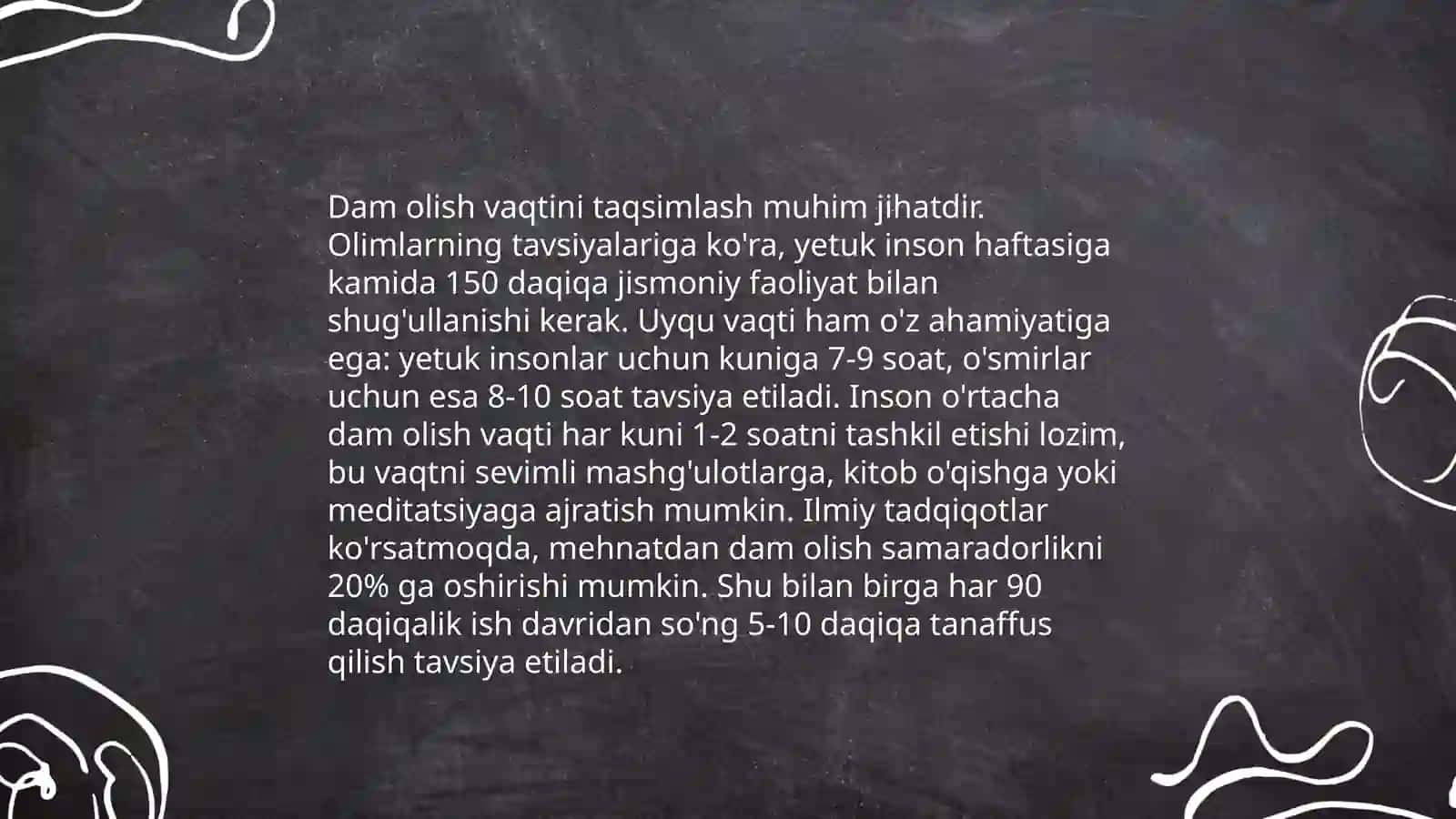 Mehnat va Dam Olish Tartibi 4