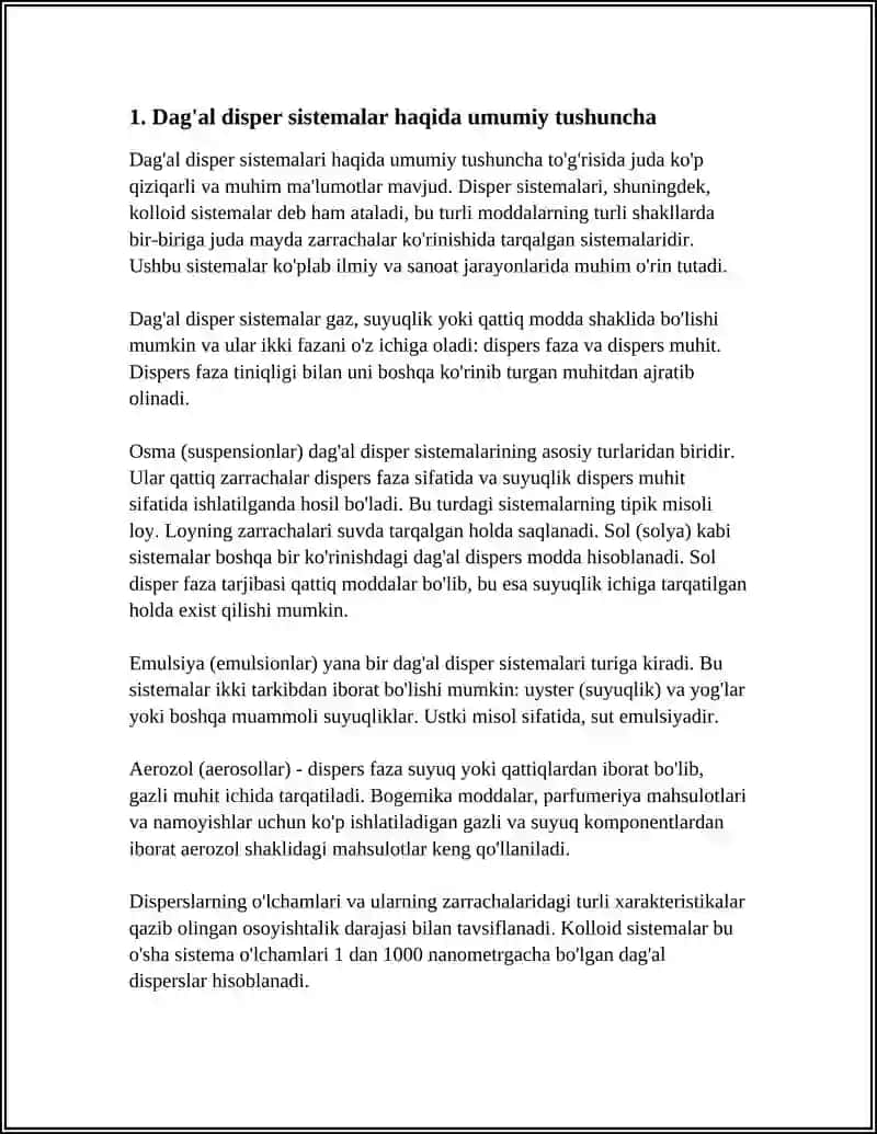 DAG'AL DISPER SISTEMALAR 4