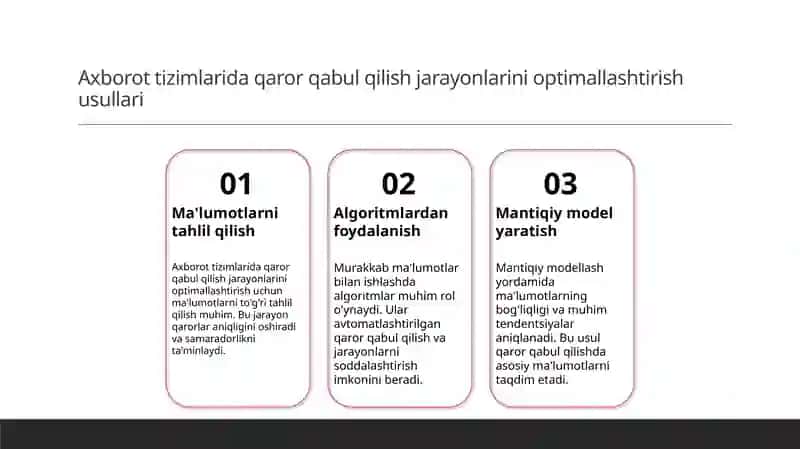 Malumotlardan foydalanish mantiqiy boshqarish 4