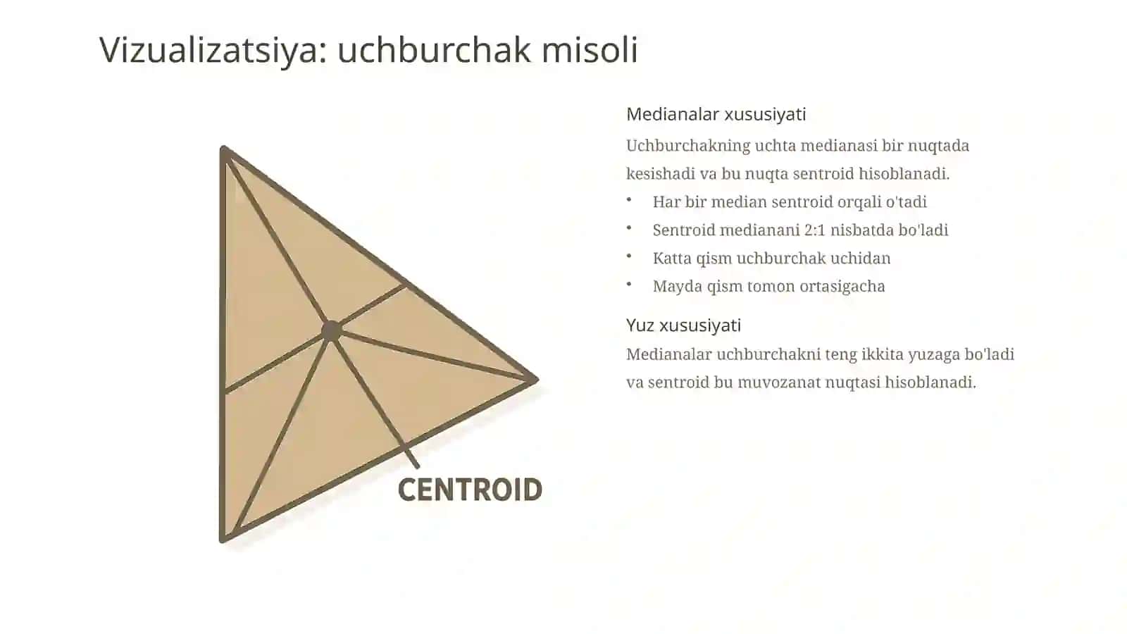 Sentroid geometrik talqin va qo'llanilishi 4